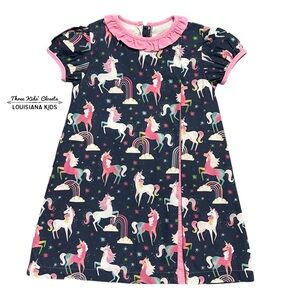 James & Lottie 5Y Rosie Unicorn Print Dress